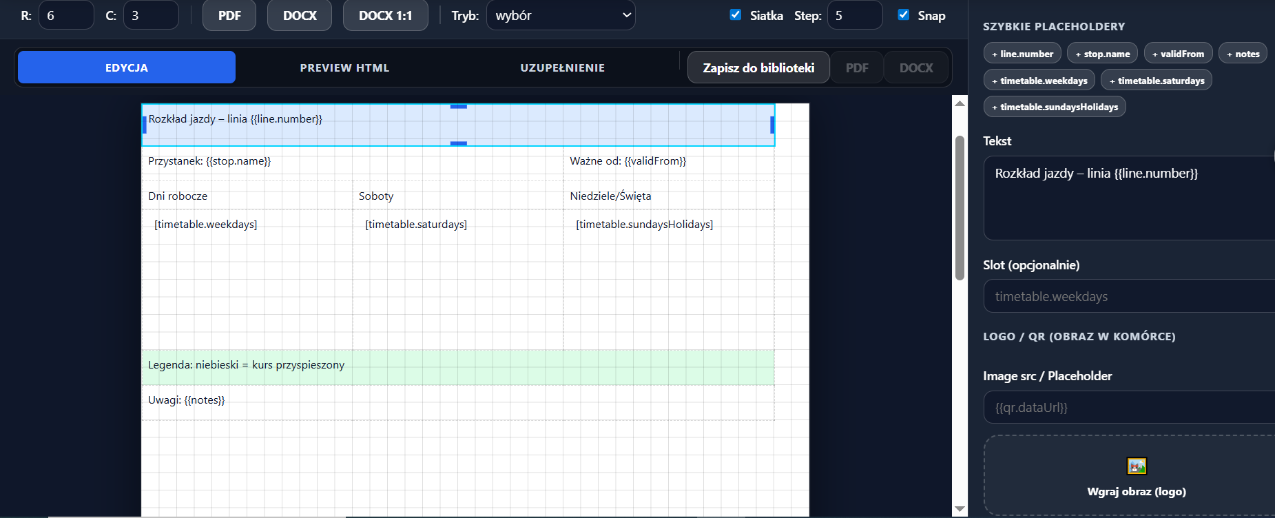 Edytor rozkladpro.pl